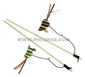 CANE WITH COLOURFUL FABRIC MICE