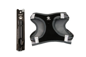 ELLIOT-L LEASH + HARNESS pure leash+harness-BK L