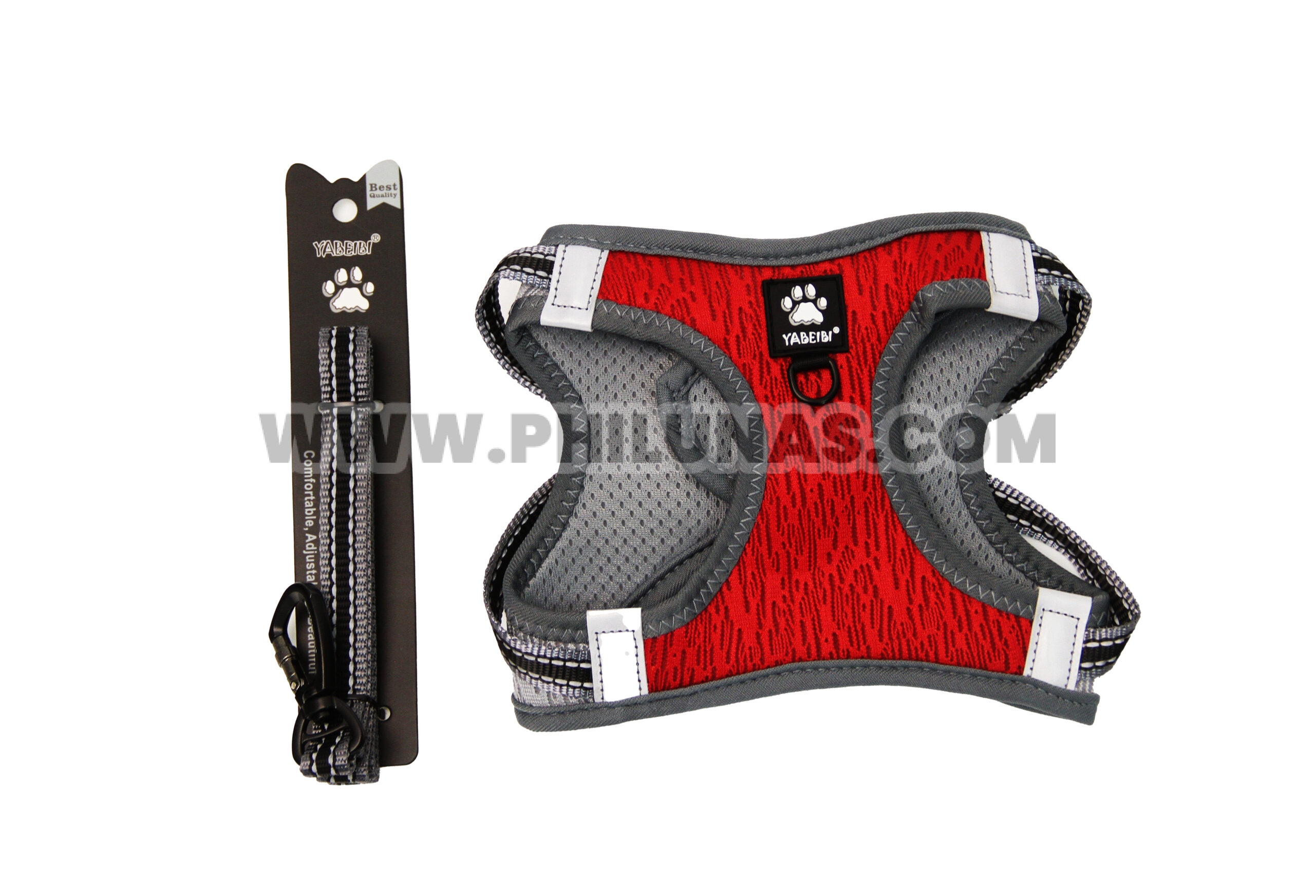 ELLIOT-M LEASH + HARNESS pure leash+harness-RD M