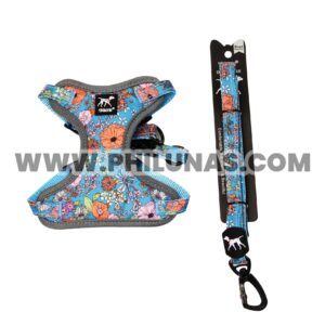HELG-L LEASH + HARNESS Flower ocean L