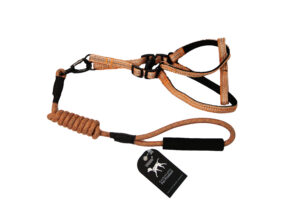 HONEY-14 LEASH + HARNESS twisted round with foam-OR