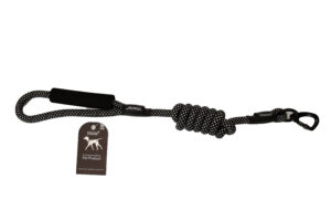 ADEL-8 LEASH leather covering reflective dot with handle BK