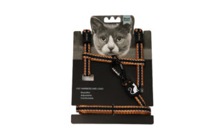 IGLO-10 LEASH + HARNESS-CAT nylon two-color reflective-BR