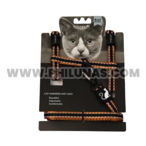 IGLO-10 LEASH + HARNESS-CAT nylon two-color reflective-BR