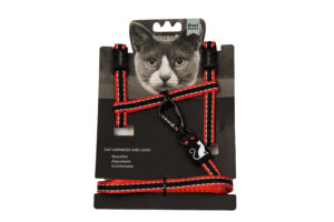 IGLO-10 LEASH + HARNESS-CAT nylon two-color reflective-RD